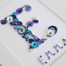 Naming Ceremony Gift, Baby Name & Initial, Newborn Congratulation, Nursery Birthday, Initial Wall Art, 1st Birth Gift - thumbnail 4