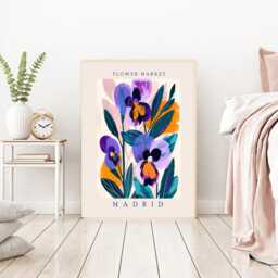 Botanical Flower Market Art Print, Market, Floral Wall Decor, Art, Madrid - thumbnail 3