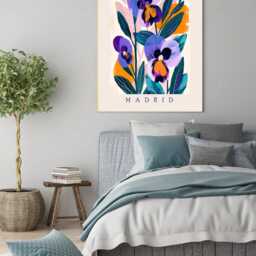 Botanical Flower Market Art Print, Market, Floral Wall Decor, Art, Madrid - thumbnail 2