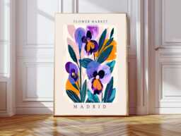 Botanical Flower Market Art Print, Market, Floral Wall Decor, Art, Madrid - thumbnail 1