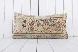 Kilim Lumbar Pillow Cover - 12x24 Inch Vintage Turkish Home Decor - thumbnail 1