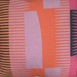 Square Combed Stripe Cushion - Terracotta, Lilac + Pink - thumbnail 2