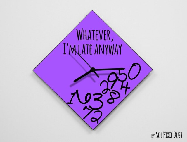 Whatever, I'm Late Anyway/Polygon Purple - Wall Clock - image 1