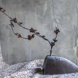 Metal Sculpture Sakura Japanese Cherry Blossom With A Vase, Made From Iron & Copper By The Steel Style Things - thumbnail 3