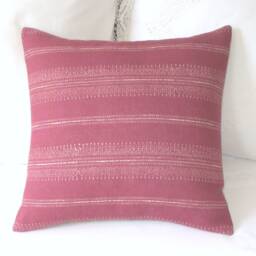 Kate Forman Camille Stripe Cushion Cover, UK Designer Linen, Dark Pink, Vintage Style Cottage Chic - 20 X 12 , 14 Lumbar Pillow - thumbnail 4