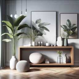 Open Shelf Tv Stand, Low Shelving Unit, Solid Wood Sideboard, Tv Lowboard, Oak Console Table With Storage, Slim Narrow Long Entry - thumbnail 1