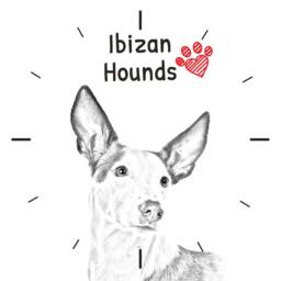 Ibizan Hound, Free Standing Mdf Floor Clock With An Image Of A Dog - thumbnail 2