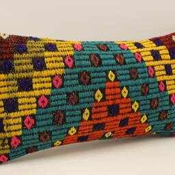 Kilim Pillow Cover 10x20 Inches 25x50 cm Lumbar Cushion Throw Sofa 4Yef-747 - thumbnail 2