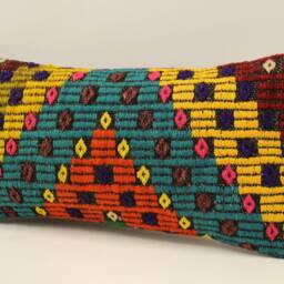 Kilim Pillow Cover 10x20 Inches 25x50 cm Lumbar Cushion Throw Sofa 4Yef-747 - thumbnail 3
