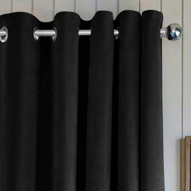 Premium Soft Black Velvet Curtains Drapes Custom Grommet Bedroom Living Room - image 1