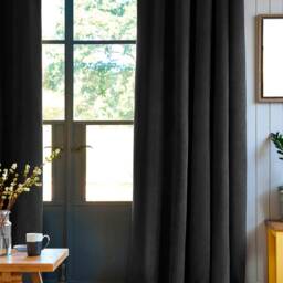 Premium Soft Black Velvet Curtains Drapes Custom Grommet Bedroom Living Room - thumbnail 3