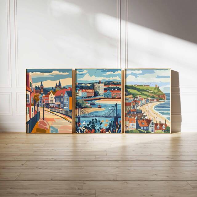 Set Of 3 Middlesbrough Poster, North East Industrial Football Travel Print, Wall Decor - image 1