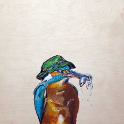 Kingfisher Bird Painting - Art Funny Art- Print