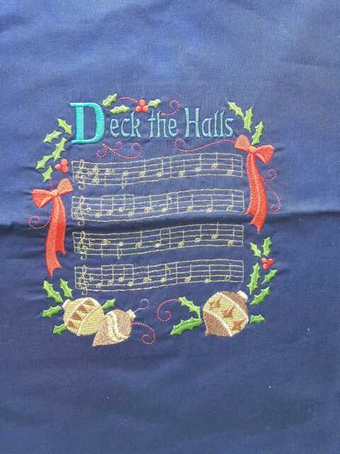 Deck The Halls, Embroidered Seasonal, Christmas Cushion Cover, Holiday Decor, Cozy Festive, Home Accents, Themed Gifts, Black Blue - image 1