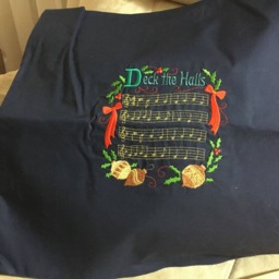 Deck The Halls, Embroidered Seasonal, Christmas Cushion Cover, Holiday Decor, Cozy Festive, Home Accents, Themed Gifts, Black Blue - thumbnail 2