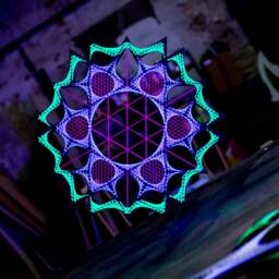Hypnosis Sx Uv Wall Sculpture Archived Artwork - String Art, Sacred Geometry, Psychedelic, Wall Home Decor, Mandala, Blacklight - thumbnail 3