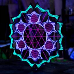 Hypnosis Sx Uv Wall Sculpture Archived Artwork - String Art, Sacred Geometry, Psychedelic, Wall Home Decor, Mandala, Blacklight - thumbnail 2