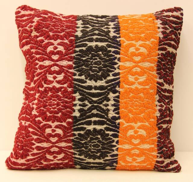 Textile Pillow 16x16 Decorative Boho Interior Design Retro Home Decor Ethnic Pillowcover Naturaldyekilim Cushion 4Kf-15 - image 1