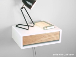 Mid Century Modern Nightstand With Door, Lacquer Coating High End Finish Floating Bedside Table, Wall Mount Table