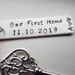 Our First Home Christmas Ornament With Initials, Date & Skeleton Key Charm - House Warming Gift Sweet - thumbnail 3