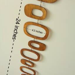 Mid Century Modern Wood Wall Hanging Mobile Walnut Finish - thumbnail 2