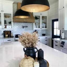 Set Of 3 Black & Brass Pendant Lights, Modern Kitchen Island Lighting - thumbnail 3
