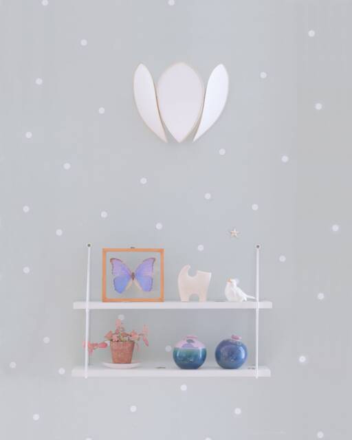 Ecru & Gold Flower Wall Lamp - image 1