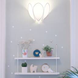 Ecru & Gold Flower Wall Lamp - thumbnail 3