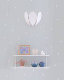 Ecru & Gold Flower Wall Lamp