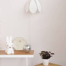 Ecru & Gold Flower Wall Lamp - thumbnail 2