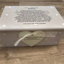 Personalised Jewellery Box Daughter ~ Girl Birthday Or Christening/Newborn With Any Name Date Keepsake 18Th 21st 30Th 40Th - thumbnail 2