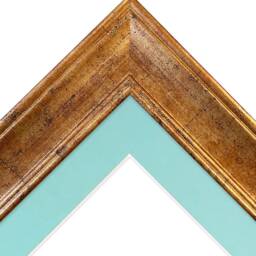 Scandi Antique Gold Picture Frame With Blue Mount - thumbnail 3