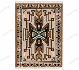 Navajo Southwestern Kilim Dhurrie Rug, Handmade Area Rug 100% Wool Large Kelim 9x12 Ft Geometric Decorative Indian Tribal Native - thumbnail 1