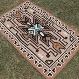 Navajo Southwestern Kilim Dhurrie Rug, Handmade Area Rug 100% Wool Large Kelim 9x12 Ft Geometric Decorative Indian Tribal Native - thumbnail 4
