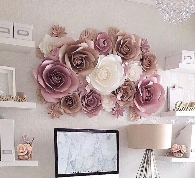 Large Paper Flowers, Nursery Wall Decor - Baby Shower Girl Room Decorations - image 1