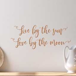Live By The Sun Love Moon - Moon Wall Decal - Sun & Decor - Moon Sun - Celestial Decal - thumbnail 2