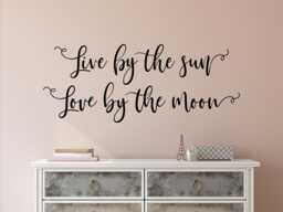 Live By The Sun Love Moon - Moon Wall Decal - Sun & Decor - Moon Sun - Celestial Decal - thumbnail 1