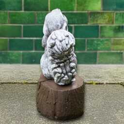 Concrete Squirrel With Pine Cone Statue Outdoor Figurine Garden Stone Sculpture Cement Animal Ornament Squirrel Yard Art - thumbnail 4