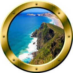 Fake Window 3D Ocean View Wall Decal Sea Porthole Peel & Stick Decor Vwaq Gp33 - thumbnail 2