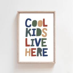 Cool Kids Live Here Prints, Boys Nursery Bedroom Wall Art, Playroom Blue & Green - thumbnail 2