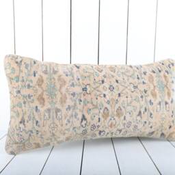Vintage Turkish Kilim Lumbar Pillow Cover 12x24 Inch, Handmade - thumbnail 2