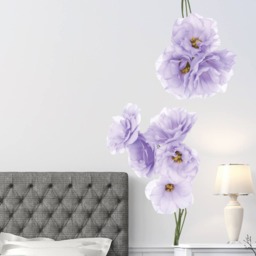 Lavender Peony Flowers Seasonal Bouquet Wall Sticker Blue Rose Art Peel & Stick Floral Decor, Removable Reusable #3032 - thumbnail 2