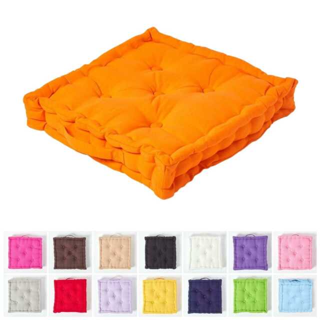 Luxury Handmade Cotton Floor Cushion in 15 Colours - 2 Sizes Oeko-Tex?? Seat Pad For Home, Garden, Chair, Bench & Kids Room - image 1