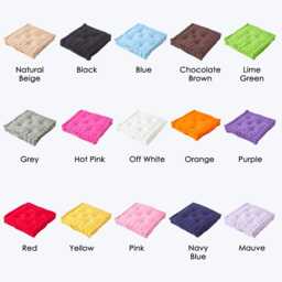 Luxury Handmade Cotton Floor Cushion in 15 Colours - 2 Sizes Oeko-Tex?? Seat Pad For Home, Garden, Chair, Bench & Kids Room - thumbnail 2