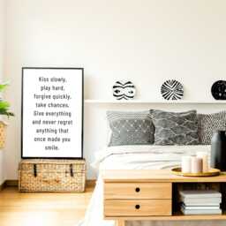 Typography Print, Quote Prints, Motivational Quote, Kiss Slowly Poster, Black & White Art Home Decor Living Room, Bedroom - thumbnail 3