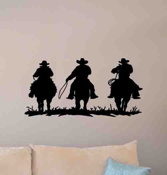 Cowboys Wall Decal Western Poster Vinyl Sticker Wild West Decor Sign Boy Gifts Kids Room Nursery Art Home Mural 1017 - image 1