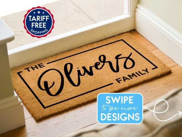 Personalized Best Selling Family Rug - Custom Welcome Doormat Decorative Housewarming Gift Coir Decor - image 1