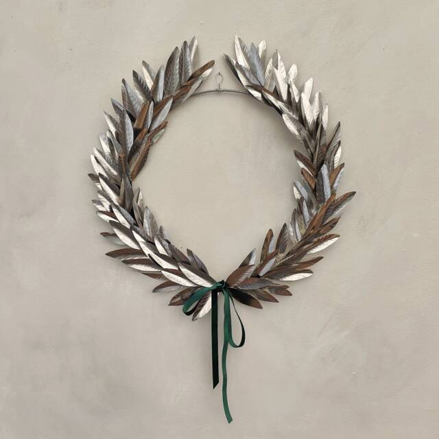 Handcrafted Steel Laurel Wreath French Style Holiday Decor - image 1