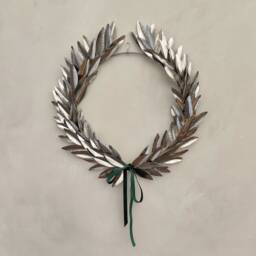 Handcrafted Steel Laurel Wreath French Style Holiday Decor - thumbnail 1