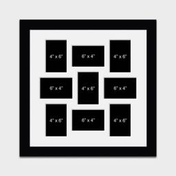 Multi Photo Picture Frame - Holds 9 6x4 Photos in A 33mm Black